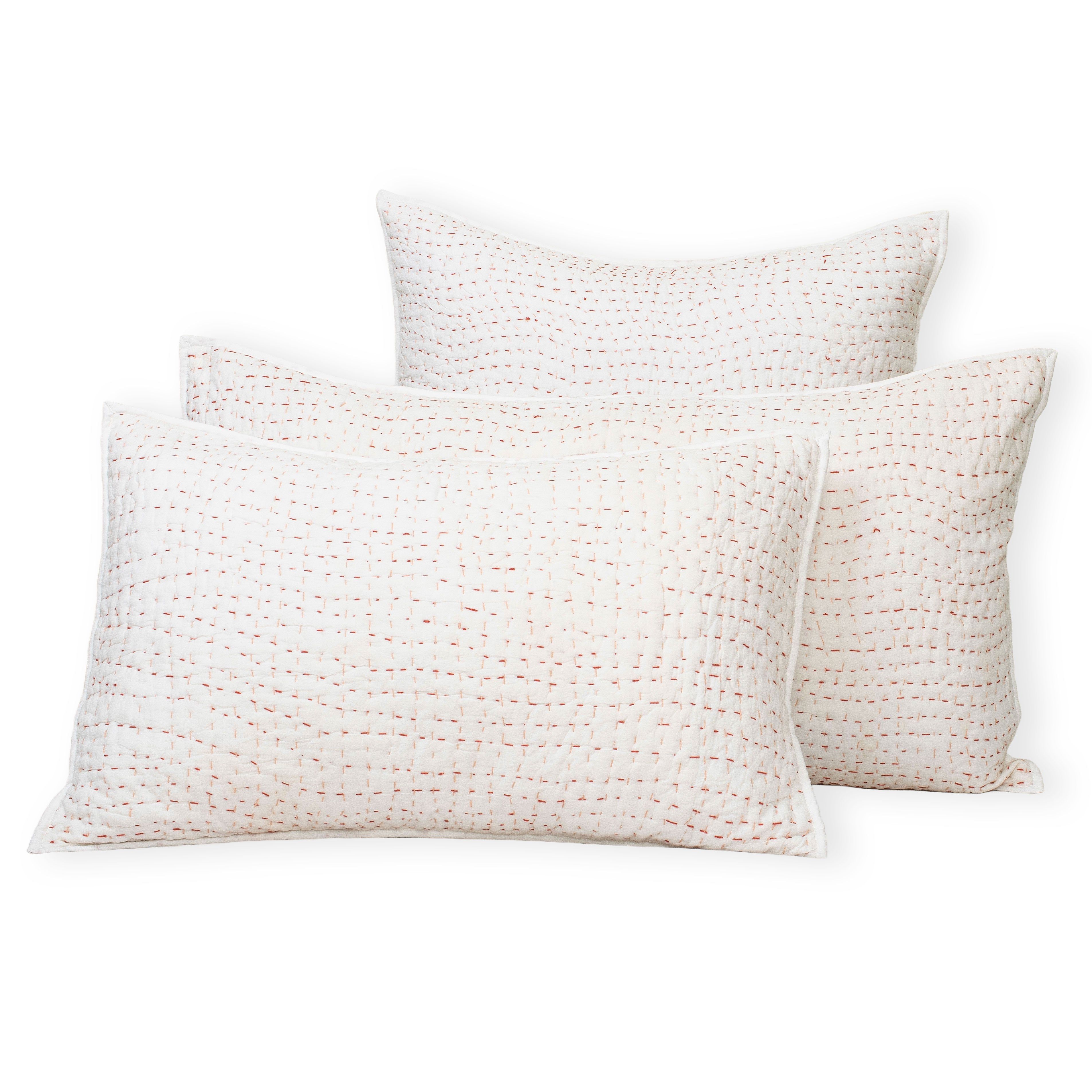 Pure Cotton Solid Kantha Cushion Cover